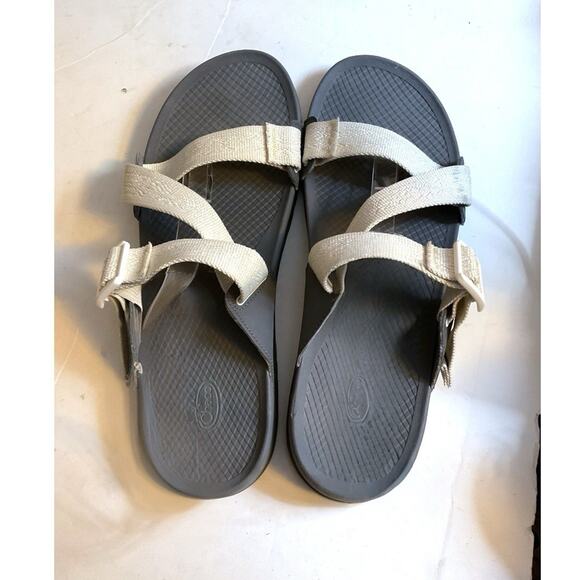 Chaco's Chillos Women's Slide Sandal Cream Adjustable Straps Gray Sole Size 11 - Picture 5 of 13
